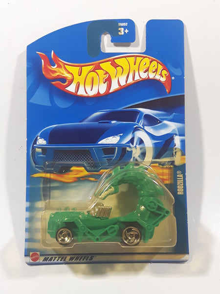 2002 Hot Wheels Rodzilla Green Die Cast Toy Car Vehicle New in Package