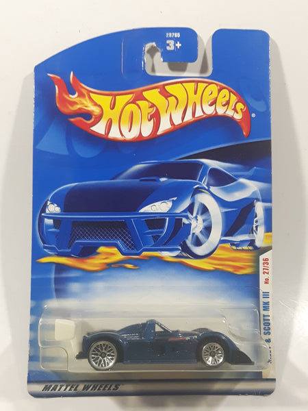 2001 Hot Wheels Riley & Scott MK III Dark Blue Die Cast Toy Car Vehicle New in Package
