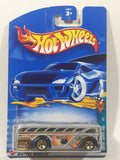 2002 Hot Wheels Spares 'N Strikes Surfin' School Bus Metalflake Silver Die Cast Toy Car Vehicle New in Package