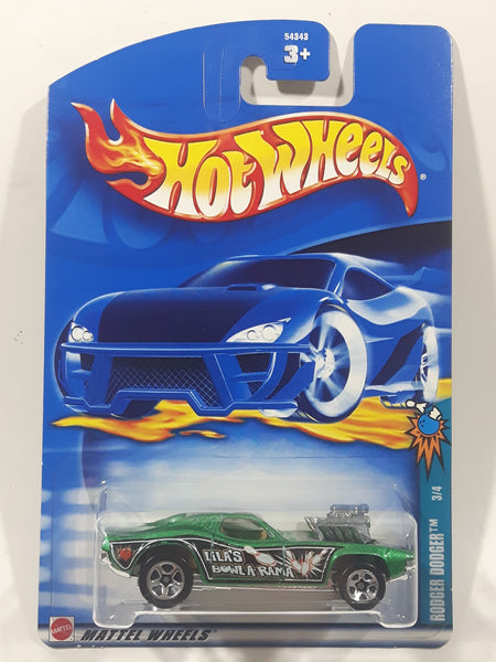 2002 Hot Wheels Rodger Dodger Green Die Cast Toy Car Vehicle New in Package