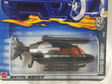 2002 Hot Wheels Fed Fleet Propper Chopper Black Die Cast Toy Helicopter New in Package