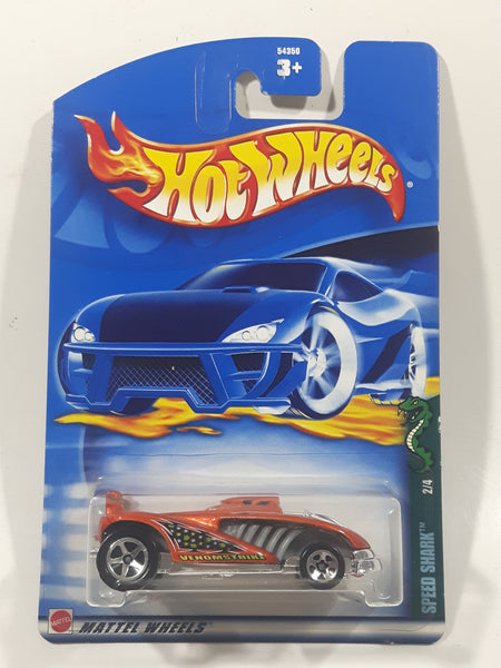 2002 Hot Wheels Cold Blooded Speed Shark Metallic Orange Die Cast Toy Car Vehicle New in Package