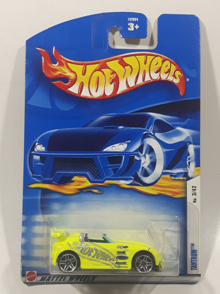 2002 Hot Wheels First Editions Tantrum Neon Fluorescent Yellow Die Cast Toy Car Vehicle New in Package