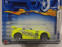 2002 Hot Wheels First Editions Tantrum Neon Fluorescent Yellow Die Cast Toy Car Vehicle New in Package