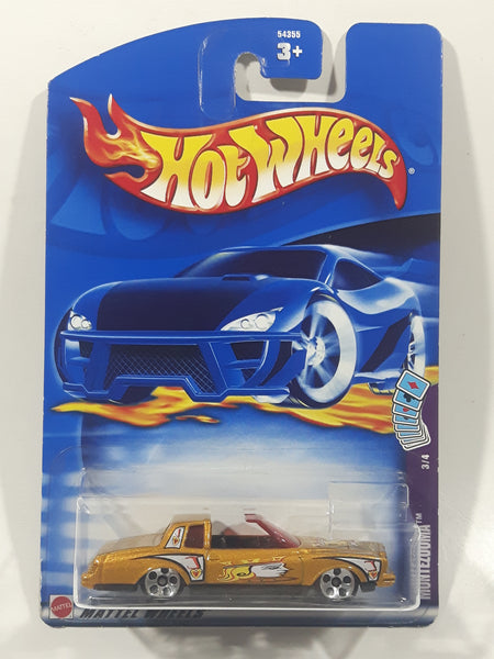 2002 Hot Wheels Trump Cars Montezooma Metalflake Gold Die Cast Toy Car Vehicle New in Package
