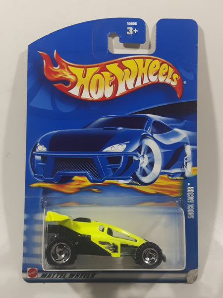 2002 Hot Wheels Shock Factor Fluorescent Yellow and Black Die Cast Toy Car Vehicle New