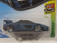 2019 Hot Wheels HW Exotics Forza Horizon 4 McLaren Senna Flat Blue Grey Die Cast Toy Car Vehicle New in Package