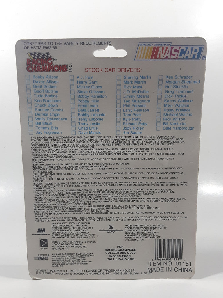 1992 Racing Champions NASCAR #1 Jeff Gordon Baby Ruth Stock Car White ...