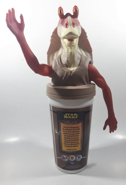 1999 Taco Bell KFC Pizza Hut LucasFilm Star Wars Jar Jar 13" Tall 32 oz Plastic Drinking Cup with Character Lid