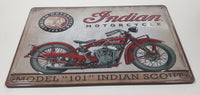 Indian Motorcycle Model "101" Indian Scout Vintage Style 7 3/4" x 11 3/4" Embossed Tin Metal Sign
