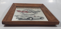 Vintage 1953 to 1978 Chevrolet Corvette 25th Anniversary 11 1/2" x 14 1/2" Wood Framed Mirror Sign