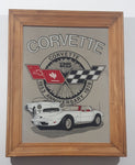 Vintage 1953 to 1978 Chevrolet Corvette 25th Anniversary 11 1/4" x 14 1/4" Wood Framed Mirror Sign