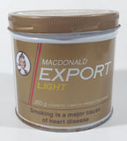 Vintage Macdonald's Export Light Cigarette Tobacco Gold Tin Metal Can