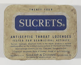 March & Co Sharp & Dohme Philadelphia Sucrets Antiseptic Throat Lozenges Tin Metal Hinged Container