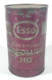 Vintage Esso Essolube HD Heavy Duty SAE 30 Motor Oil One Litre Pink Metal Can FULL