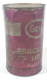 Vintage Esso Essolube HD Heavy Duty SAE 30 Motor Oil One Litre Pink Metal Can FULL