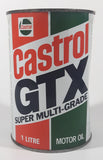 Vintage Castrol GTX Super Multi-Grade 10W/30 Motor Oil One Litre Metal Can FULL