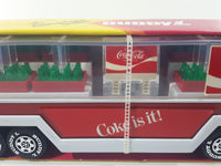 Vintage Buddy L Coca Cola "Coke is it!" Mack Semi Truck and Trailer with Bottles and Vending Machine Red 14" Long Pressed Steel Die Cast Toy Car Vehicle New in Box