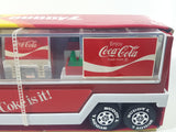 Vintage Buddy L Coca Cola "Coke is it!" Mack Semi Truck and Trailer with Bottles and Vending Machine Red 14" Long Pressed Steel Die Cast Toy Car Vehicle New in Box