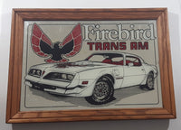 Vintage Pontiac Firebird Trans Am 13" x 18" Wood Framed Mirror Sign