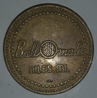 Vintage BallOmatic Niles, MI Golf Themed Metal Token Ball Marker Coin