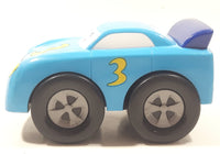 Boley Racing Rascals #3 Blue 5 1/4" Plastic Toy Car Vehicle with Eyes