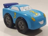 Boley Racing Rascals #3 Blue 5 1/4" Plastic Toy Car Vehicle with Eyes