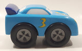 Boley Racing Rascals #3 Blue 5 1/4" Plastic Toy Car Vehicle with Eyes