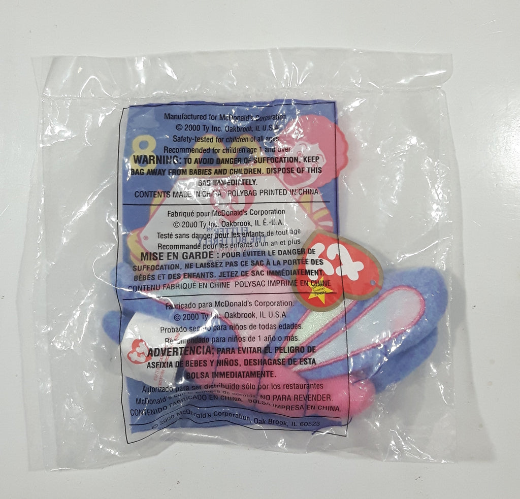 2000 McDonald's Ty Beanie Babies Flutter The Butterfly Stuffed Plush T ...