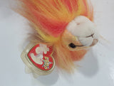 2000 Ty Beannie Babies Bushy The Lion Stuffed Plush Toy New with Tags