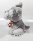 2019 Ty Beanie Babies Harper Grey White Dog Plush Stuffed Animal Toy New with Tags