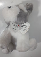 2019 Ty Beanie Babies Harper Grey White Dog Plush Stuffed Animal Toy New with Tags