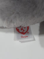 2019 Ty Beanie Babies Harper Grey White Dog Plush Stuffed Animal Toy New with Tags