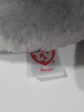 2019 Ty Beanie Babies Harper Grey White Dog Plush Stuffed Animal Toy New with Tags
