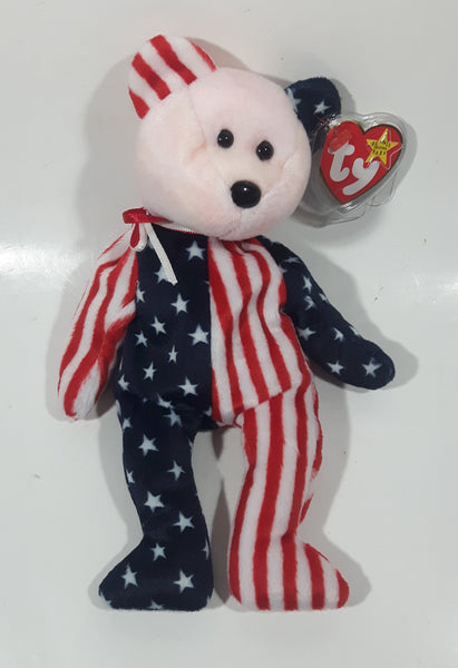 1999 Ty Beanie Babies Spangled The Bear Pink Plush Stuffed Animal Toy New with Tags