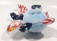 1999 Ty Beanie Babies Spangled The Bear Blue Plush Stuffed Animal Toy New with Tags