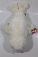 2002 Ty Classic Beanie Babies Flippers Baby Seal White 15" Long Plush Stuffed Animal Toy New with Tags