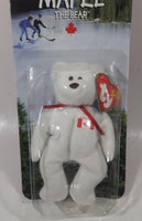 1999 McDonald's Ty Beanie Babies Maple The Bear White 5" Tall Plush Stuffed Animal Toy New in Package