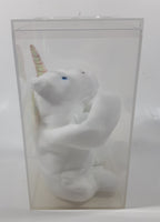 1993 Ty Beanie Babies Mystic The Unicorn White Stuffed Plush Toy New with Tags in Display Case