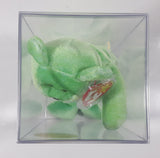1999 Ty Beanie Babies Kicks The Bear Soccer Football Green Stuffed Plush Toy New with Tags in Display Case