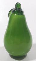 Vintage Art Glass Fruit Green Pear 4 1/2" Tall Ornament