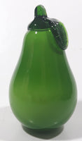 Vintage Art Glass Fruit Green Pear 4 1/2" Tall Ornament