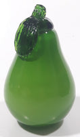 Vintage Art Glass Fruit Green Pear 4 1/4" Tall Ornament