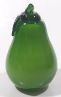 Vintage Art Glass Fruit Green Pear 4 1/4" Tall Ornament