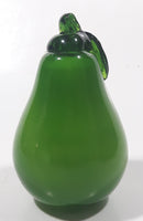 Vintage Art Glass Fruit Green Pear 4 1/4" Tall Ornament