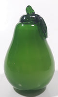 Vintage Art Glass Fruit Green Pear 4 1/4" Tall Ornament