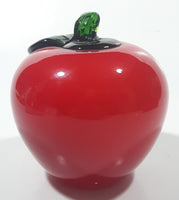 Vintage Art Glass Fruit Red Apple 3 1/2" Tall Ornament
