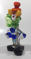 Vintage Murano Clown 7 1/2" Tall Art Glass Ornament