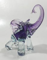 Vintage Murano Clear and Amethyst Purple Baby Elephant 5" Tall Art Glass Ornament