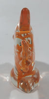 Vintage Murano Clear and Orange Goldfish 4 1/2" Long Art Glass Ornament